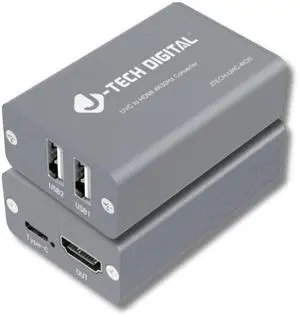 J-Tech Digital UVC to HDMI Converter Adapter 4K 30Hz, USB Camera to HDMI Output with On-Screen Controls, Live Streaming Support, Camera Charging, Works with UVC Webcams Capture Cards [JTECH-UHC-4K30]