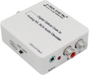 J-Tech Digital ® Optical SPDIF Toslink / Coaxial Digital to Analog Audio Decoder Converter with PCM , 5.1 Dolby Digital & DTS Support with 3.5mm Jack Headphone/Speaker Outputs