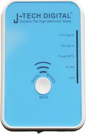 J-Tech Digital ® 300Mbps 2.4GHZ 5GHZ Dualband Wireless Range Extender WiFi Repeater Full coverage Router Wifi Repeater Supports Router, AP, Repeater and Backward Compatible with 802.11b/g