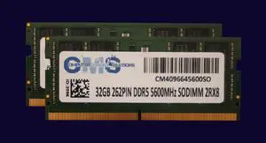 2X32GB 262-Pin DDR5 1rx8 1.1v SO-DIMM 5600 PC5-44800 (DDR5-5600) 2X32GB 262-Pin DDR5 1rx8 1.1v SO-DIMM 5600 PC5-44800 (DDR5-5600)