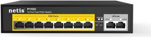 Netis P110C 8 POE+2 Uplink 100M Standard Fast Ethernet POE/ POE+ Switch with Plug and Play | IEEE 802.3at/af Compliant Powered Devices (PDs) with Auto MDI/MDIX Function | POE Power Budget of 120 W