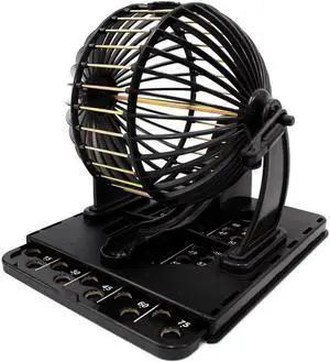AZToys 208 Bingo Machine Cage Game Set With Bingo Balls | Classic Metal Cage Includes Bingo Tray and Bingo Cards with Randomize Numbers