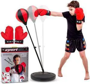 AZToys 777-777 Adjustable Punching Bag for Kids Including Boxing Gloves, Adjustable Stand & Pump | Great Gift for Age 3 to 8 years Boys & Girls for Exercise & Fun