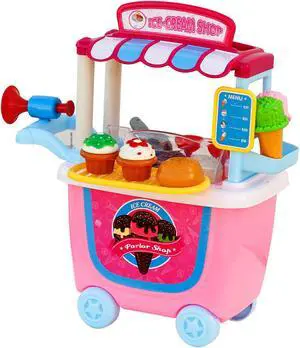 AZToys 8342 Ice Cream Pretend Toys Set for Kids Boys Girls | 31pcs Pretend School Playset Food Truck Ice Cream Cart Toys with Plenty of Accessories