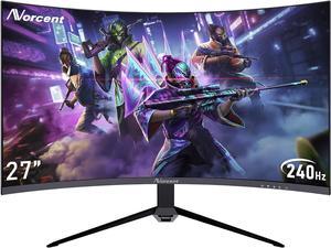 Norcent 27" Gaming Curved Monitor with Rainbow Lights, 240Hz Refresh Rate 1080P HDMI DP, and Speaker Model # MN27-F240GC