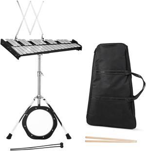 Costway 30 Notes Percussion Glockenspiel Bell Kit with Practice Pad Mallets Sticks Stand
