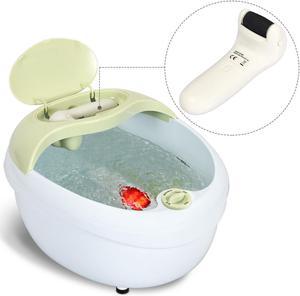Foot Spa Bath Massager Bubble Vibration Red Light Rollers with Callous Remover