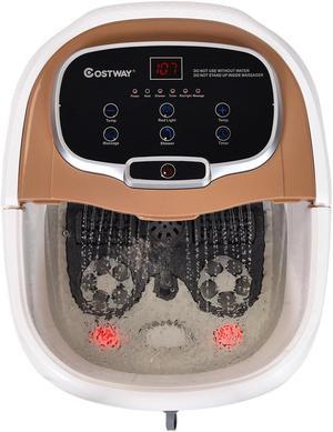 Costway Portable Foot Spa Bath Motorized Massager Electric Feet Salon Tub with Shower Coffee