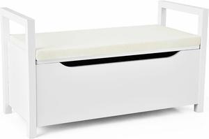 Costway Shoe Bench Storage Rack Cushion Seat Ottoman Bedroom Hallway Entryway White