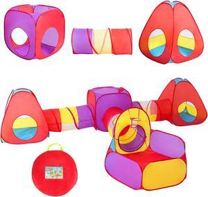 Costway 7pc Kids Ball Pit Play Tents & Tunnels Pop Up Baby Toy Gifts