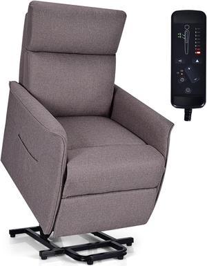 Costway Electric Power Lift Massage Chair Recliner Sofa Fabric Padded Seat Home Beige
