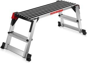 Goplus 330lbs Aluminum Step Stool Folding Bench Work Platform Non-slip Drywall Ladder