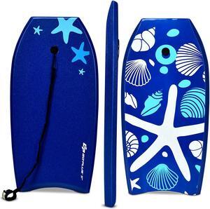 Goplus 41'' Lightweight Super Bodyboard Surfing W/Leash EPS Core Boarding IXPE Starfish