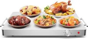 Costway Electric Warming Tray Food Dish Warmer Stainless Steel Hot Plate Buffet Tabletop