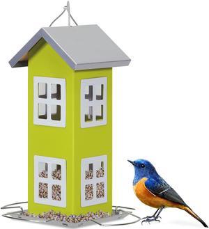 Outdoor Wild Bird Feeder Weatherproof House Design Garden Yard Decoration Green