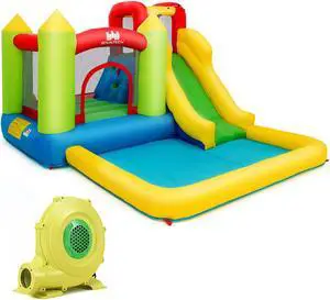 Outdoor Inflatable Bounce House Water Slide Climb Bouncer Pool Gift 480W Blower