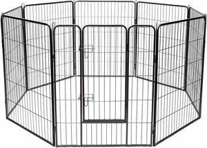 Costway 40'' 8 Panel Pet Puppy Dog Playpen Door Exercise Kennel Fence Metal