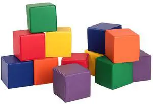 12-Piece 8''PU Foam Big Building Blocks Colorful Soft Blocks Play Set For Kids