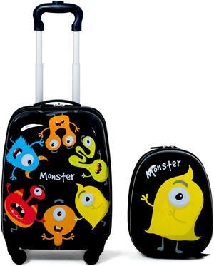 2PC Kids Luggage Set 12'' Backpack & 16'' Rolling Suitcase Travel ABS