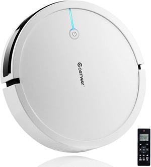 Costway Robot Vacuum Cleaner 2000Pa Strong Suction Filter Auto Self-Charging White
