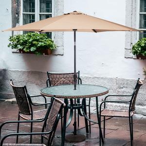 Costway 9FT Patio Umbrella Patio Market Steel Tilt W/ Crank Outdoor Yard Garden,Beige