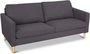 Costway Modern Fabric Couch Sofa Love Seat Upholstered Bed Lounge Sleeper 2-Seater New