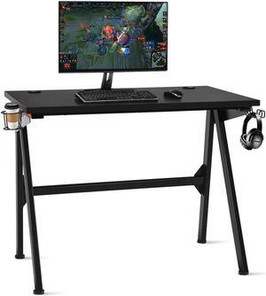 Costway 39.5'' x 23.5'' Gaming Desk Home Office PC Table Computer Desk with Cup Holder & Headphone Hook
