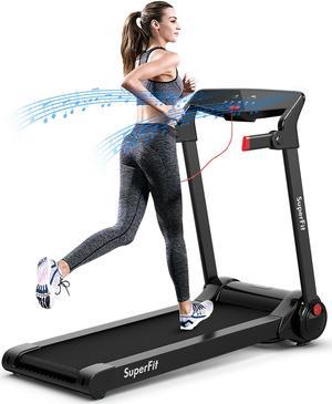 3HP Folding Electric Treadmill Running Machine w/Bluetooth Speaker Red