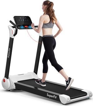 SuperFit 2.25HP Folding Electric Motorized Treadmill With Speaker White