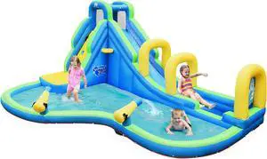 Costway Inflatable Water Slide Kids Bounce House Castle Splash Pool Without Blower
