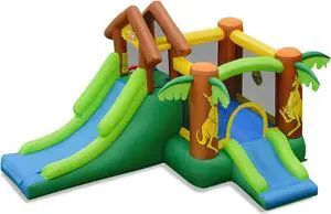 Costway Kids Inflatable Jungle Bounce House  Dual Slide Jumping Castle Bouncer