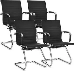 Costway Set of 4 Office Chairs Waiting Room Chairs for Reception Conference Area