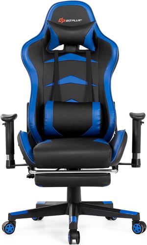 Goplus  Gaming Chair Reclining Racing Chair with Massage Lumbar Support &Footrest Orange
