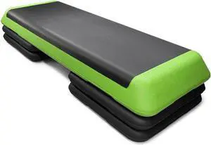 Costway Fitness Aerobic Step 43'' Cardio Adjust 4'' - 6'' - 8'' Exercise Stepper w/Risers Green