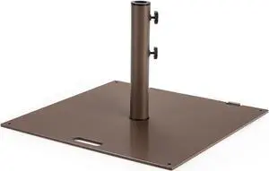 Costway 50LBS Patio Square Umbrella Base Stand Market Umbrellas Handle Wheels