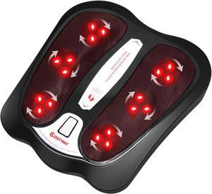 Costway Foot Massager with Shiatsu Heated Electric Kneading Foot & Back Massager Black