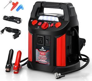 Costway Jump Starter 1500A peak Air Compressor Power Bank Charger w/ LED Light & DC Outlet