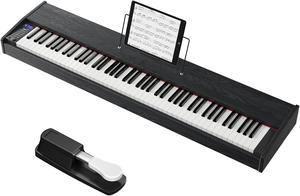 MUSTAR Weighted Digital Keyboard Piano 88 Keys Hammer Action with Stand,  Bluetooth, Portable Case, Sustain Pedal (Black)
