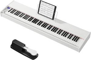 Sonart 88-Key Full Size Digital Piano Weighted Keyboard w/ Sustain Pedal White