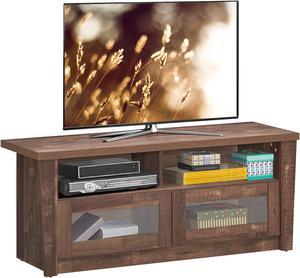 Costway TV Stand Entertainment  Center Hold up to 55'' TV with 2 Shelves & 2 Door Cabints