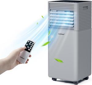 Costway 6000 BTU (10000 BTU ASHRAE) Portable Air Conditioner 3-in-1 Air Cooler w/Dehumidifier & Fan Mode Gray