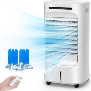 Costway 4-in-1 Evaporative Air Cooler Portable Humidifier with Timer, 3 Modes & Speeds