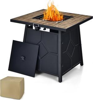 Costway 28 Inches Propane Gas Fire Pit Table  40,000 BTU Outdoor Heater W/Cover