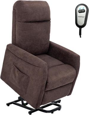 Costway Power Lift Recliner Chair for Elderly Living Room Chair w/ Remote Control Brown