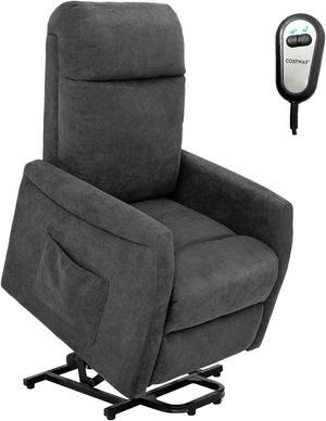 Costway Power Lift Recliner Chair for Elderly Living Room Chair w/ Remote Control Grey