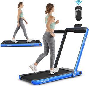 SuperFit 2.25HP 2 in 1 Folding Treadmill Jogging Machine W/APP Control Blue