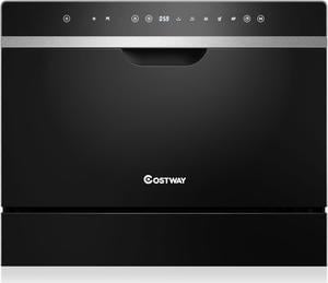 Costway Countertop Dishwasher 6 Place Setting Countertop Built-in Dishwasher Machine w/LED Touch Control & Air Dry Function