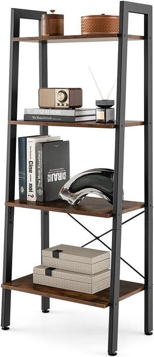 Costway 4-Tier Bookshelf Industrial Display Storage Shelf Plant Flower Stand Metal Frame