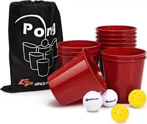 Costway Yard Pong Giant Pong Game Set Carry Bag Outdoor Backyard Game