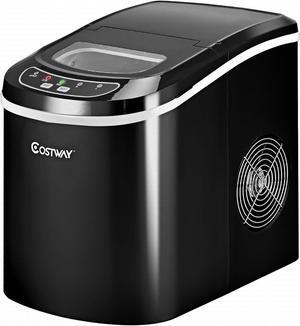 Costway Black Portable Compact Electric Ice Maker Machine Mini Cube 26lb/Day